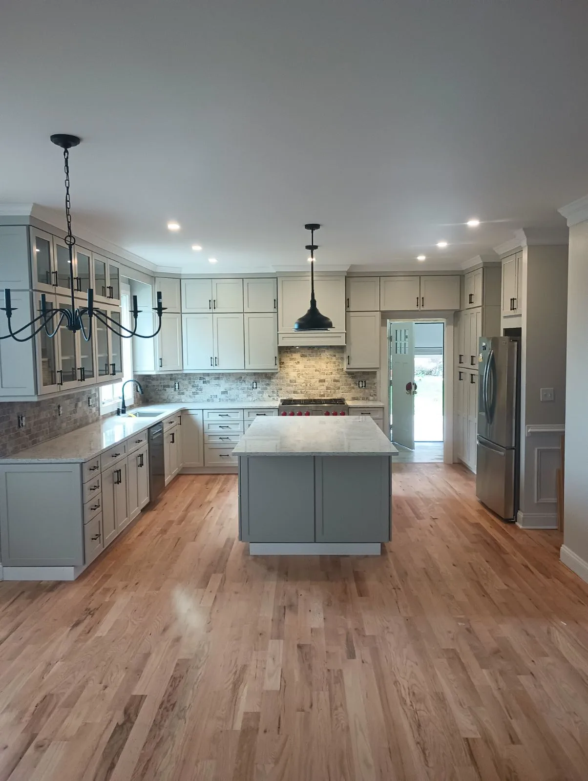 Newly renovated kitchen with custom cabinetry and quartz countertops in Winchester, VA